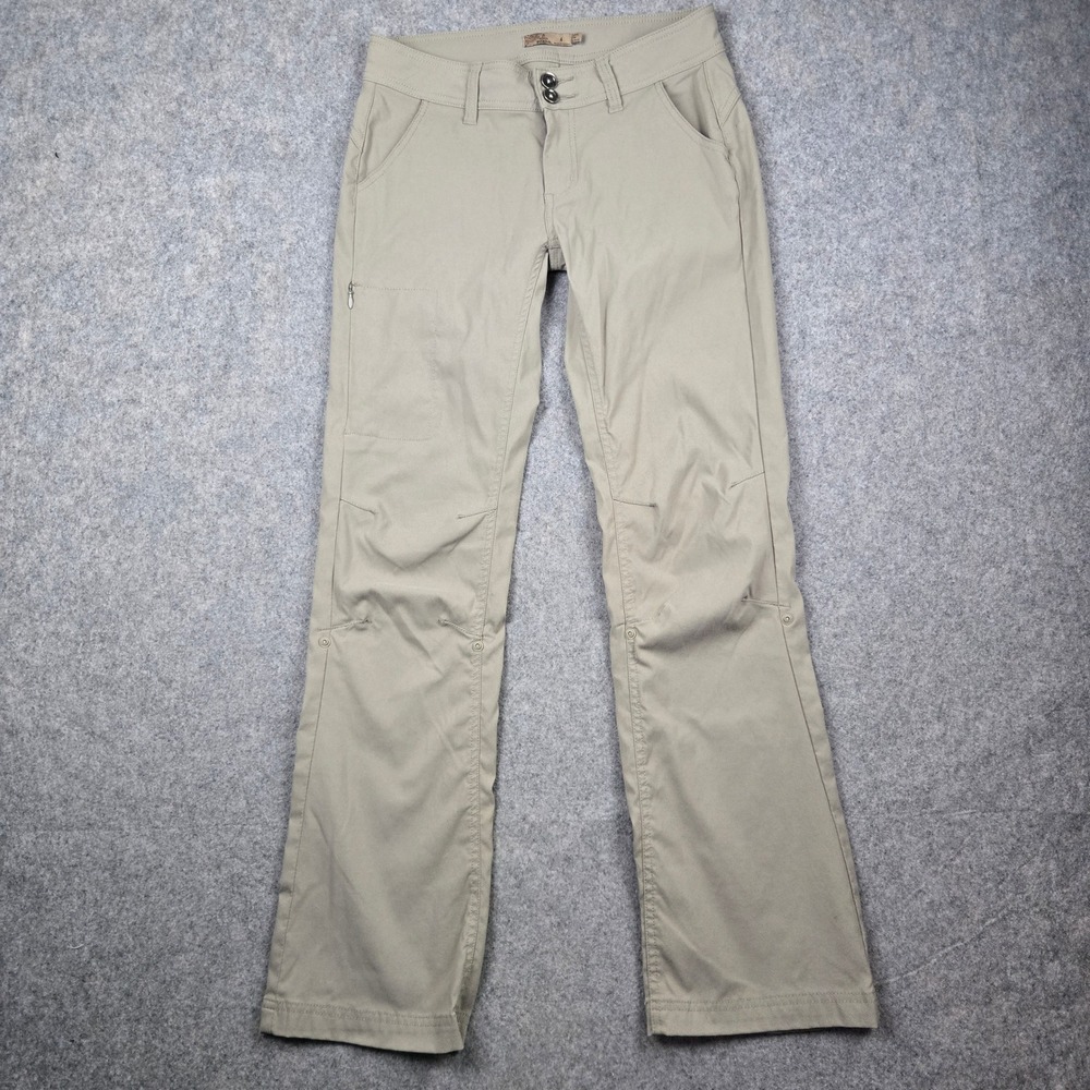 Prana Halle Pants Womens 4 Khaki Stretch Nylon Hiking Cargo Outdoor Gorpcore